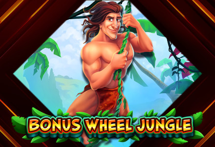 Jungle Jack from Bonus Wheel Jungle slot game on a liana