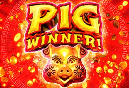 Pig Winner slot game logo at Golden Euro Casino