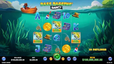Screenshot of the new Bass Baggin' Bounty Slot